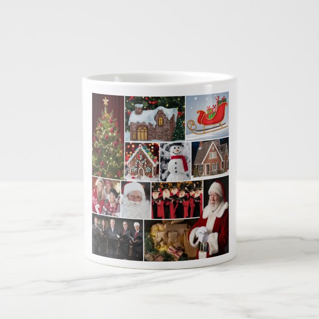 Festive Christmas Collage Large Coffee Mug (Front)