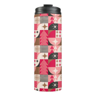 Festive Christmas Collage Of Gifts, Trees, Ornamen Thermal Tumbler