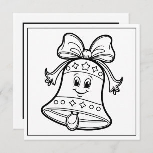 Festive Christmas coloring bell Holiday Card
