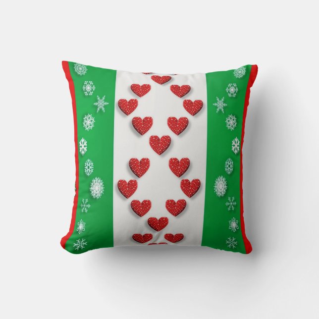 Festive Christmas colourful pattern Cushion (Front)