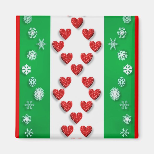 Festive Christmas colourful pattern Magnet (Front)