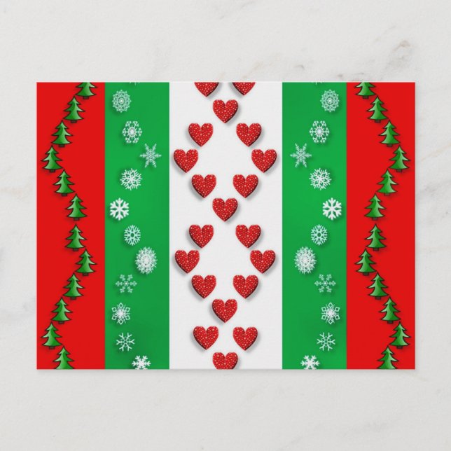 Festive Christmas colourful pattern Postcard (Front)