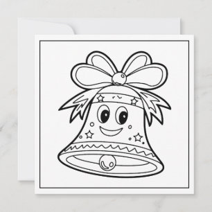 Festive Christmas colouring bell Holiday Card