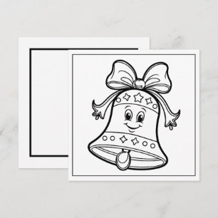 Festive Christmas colouring bell Holiday Card