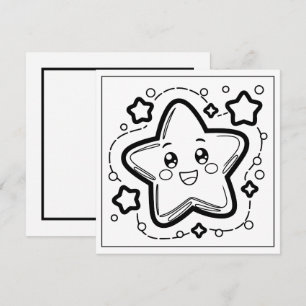 Festive Christmas colouring star Holiday Card