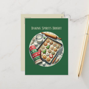Festive Christmas cookie baking lovers Holiday Postcard