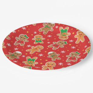Festive Christmas cookie gingerbread party Paper Plate