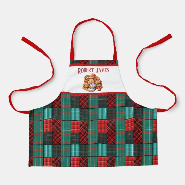 Festive Christmas cookie kids Apron (Front)