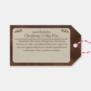 Festive Christmas Cookie Mix Personalised Brown Gift Tags