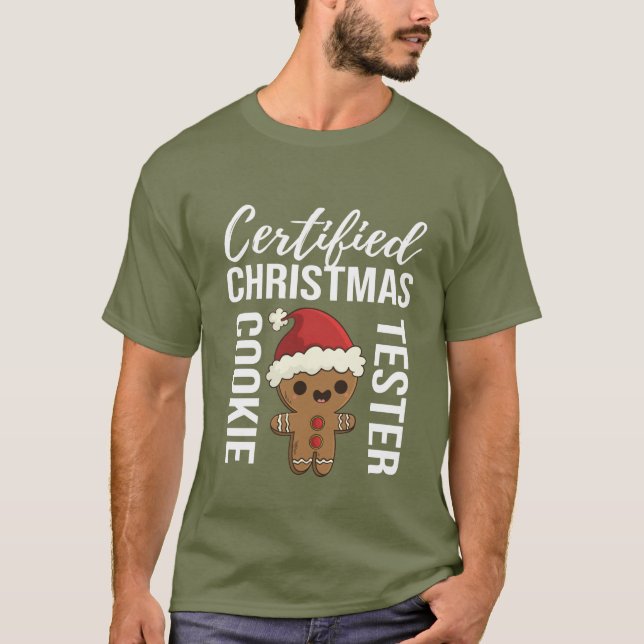 Festive Christmas cookie tester word art T-Shirt (Front)