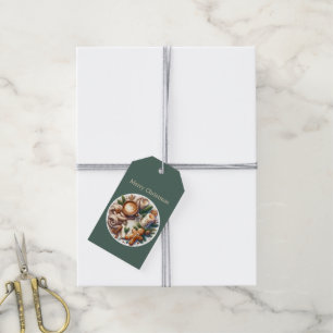 Festive Christmas cookies cocoa customisable Gift Tags