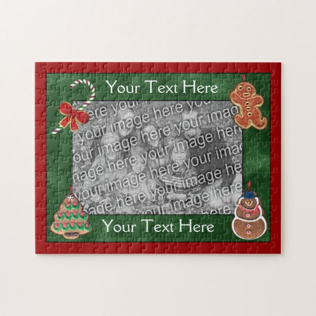 Festive Christmas Cookies Holiday Your Photo Jigsaw Puzzle (Horizontal)