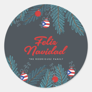 Festive Christmas Coquito Puerto Rican Classic Round Sticker
