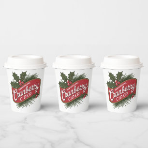 Festive Christmas cranberry cider party Paper Cups