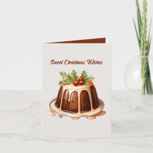 Festive Christmas customisable cake Holiday Card