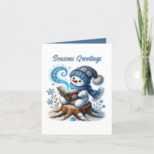 Festive Christmas customisable snowman Holiday Card