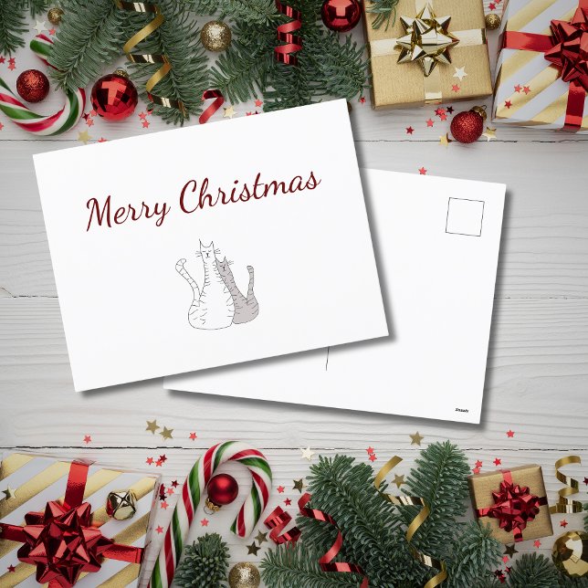 Festive Christmas Cute Cats Drawing Holiday  (Creator Uploaded)