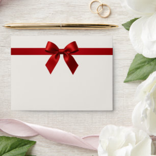 FESTIVE CHRISTMAS cute elegant red ribbon bow Envelope