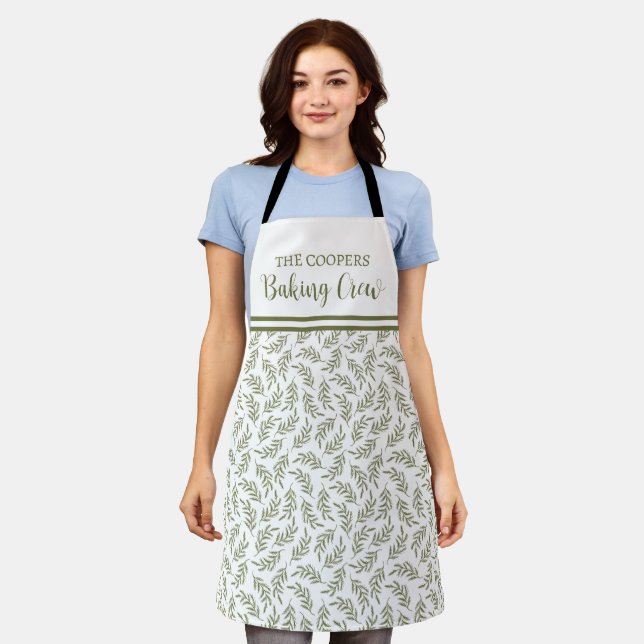 Festive Christmas Cypress Pattern Holiday Apron (Worn)