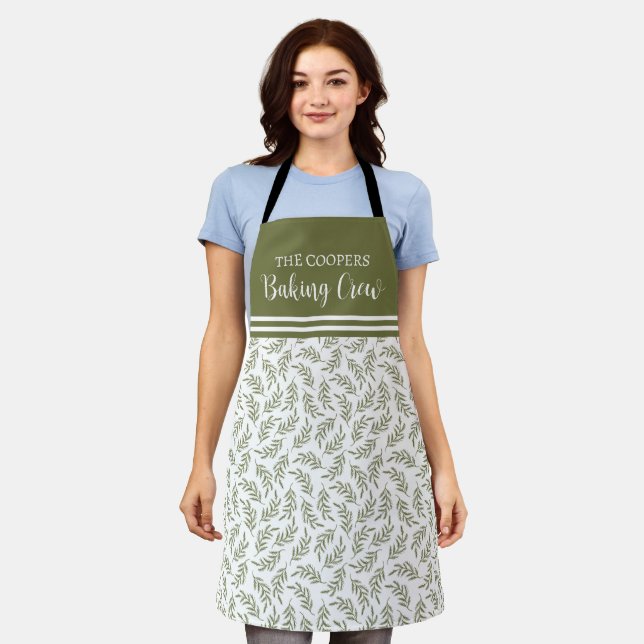 Festive Christmas Cypress Pattern Holiday Apron (Worn)