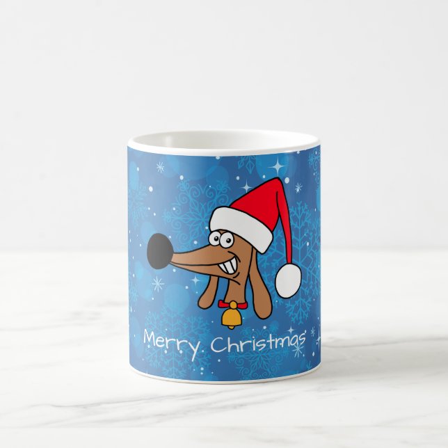 Festive Christmas Dachshund Dog Coffee Mug (Center)