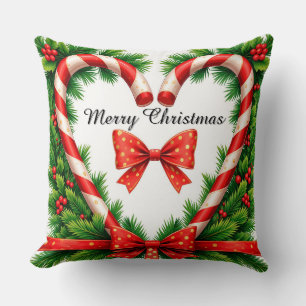 Festive Christmas Decor with Candy Canes Cushion