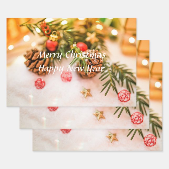Festive Christmas Decoration Wrapping Paper Sheet (Set)