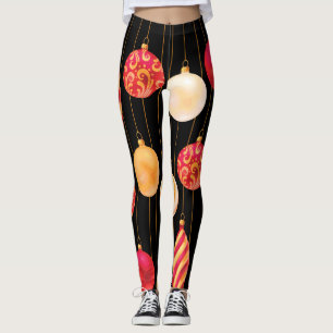 Festive Christmas Decorations Pattern Leggings