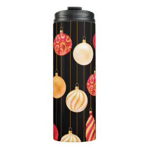 Festive Christmas Decorations Pattern Thermal Tumbler