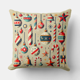 Festive Christmas Decorations with Ornaments Cushion