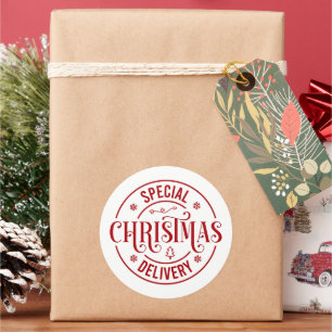 Festive Christmas delivery North Pole Classic Round Sticker
