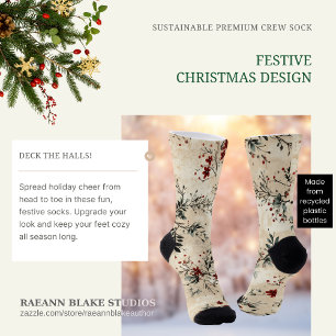 Festive Christmas Design Crew Socks