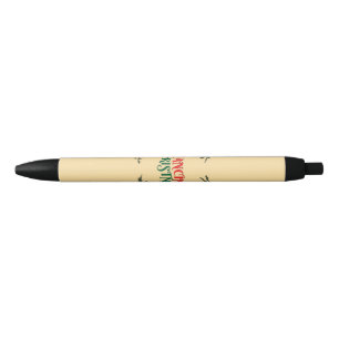 Festive Christmas Design - Dancing Christmas Cheer Black Ink Pen