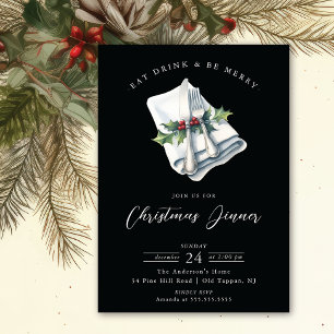 Festive Christmas Dinner Invitation