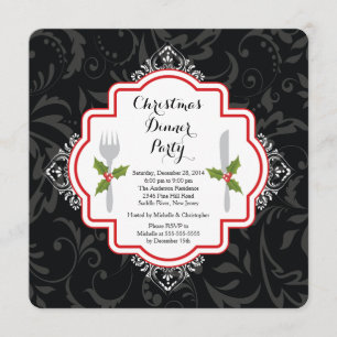Festive Christmas Dinner Party Invitation