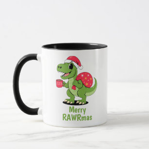 Festive Christmas Dinosaur  Mug