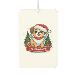 Festive Christmas Dog Design Holiday Pet Apparel Car Air Freshener