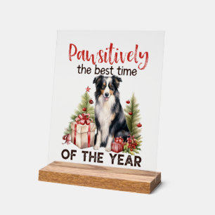 Festive Christmas dog funny word art  Acrylic Sign