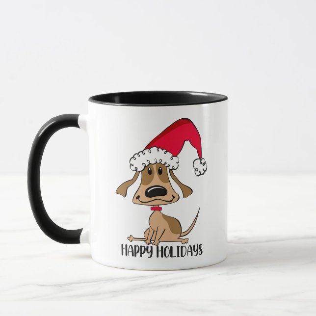 Festive Christmas Dog Mug (Left)
