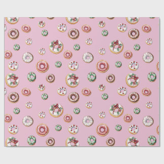 Festive Christmas Doughnuts Pattern Wrapping Paper