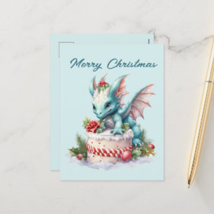 Festive Christmas dragon cake add text Holiday