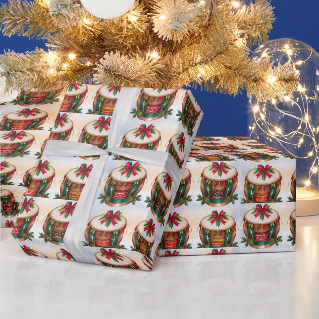 Festive Christmas Drums Wrapping Paper (Holidays)