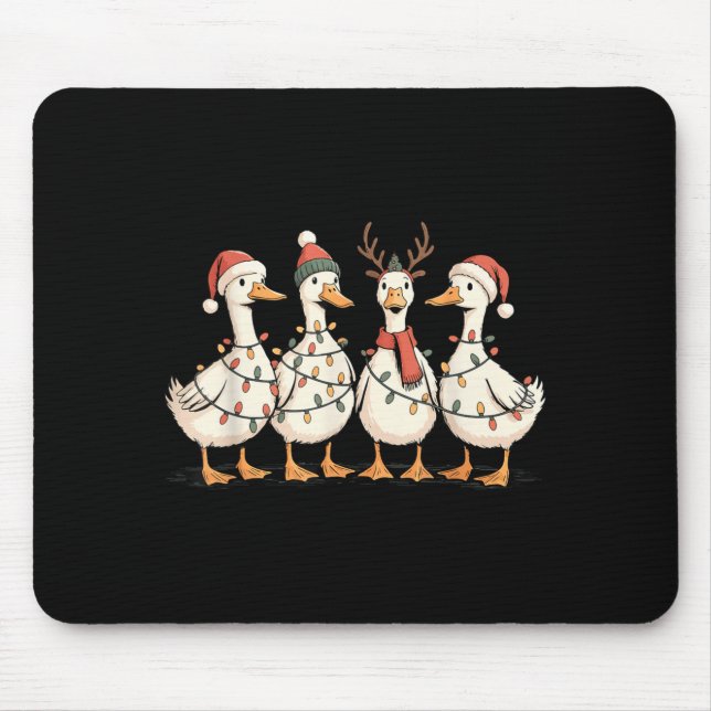 Festive Christmas Ducks Decorative Jolly Xmas Holi Mouse Pad (Front)
