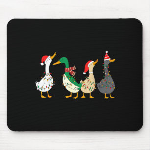 Festive Christmas Ducks Decorative Xmas Lights San Mouse Pad