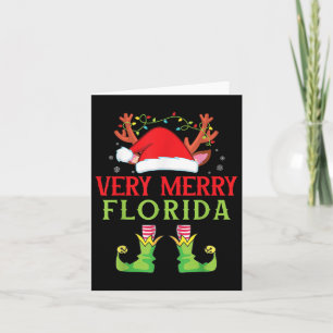 Festive Christmas Elf & Santa Claus Very Merry Card