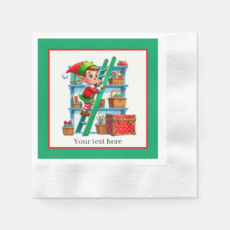 Festive Christmas elf party Napkin
