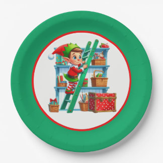 Festive Christmas elf party Paper Plate