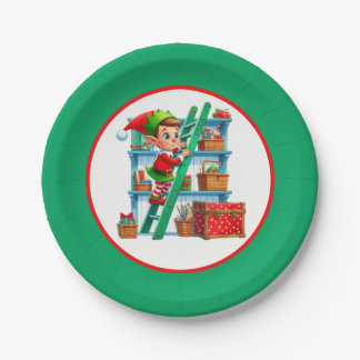 Festive Christmas elf party Paper Plate