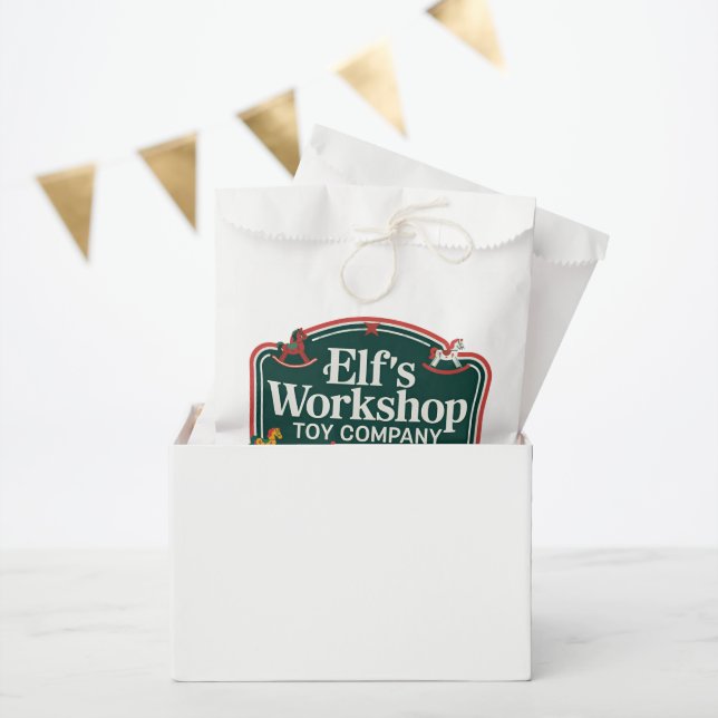Festive Christmas Elf workshop party  Favour Bag (Party)