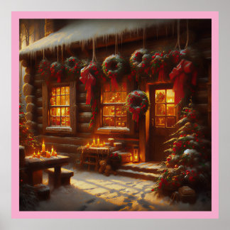 Festive Christmas Entryway Poster